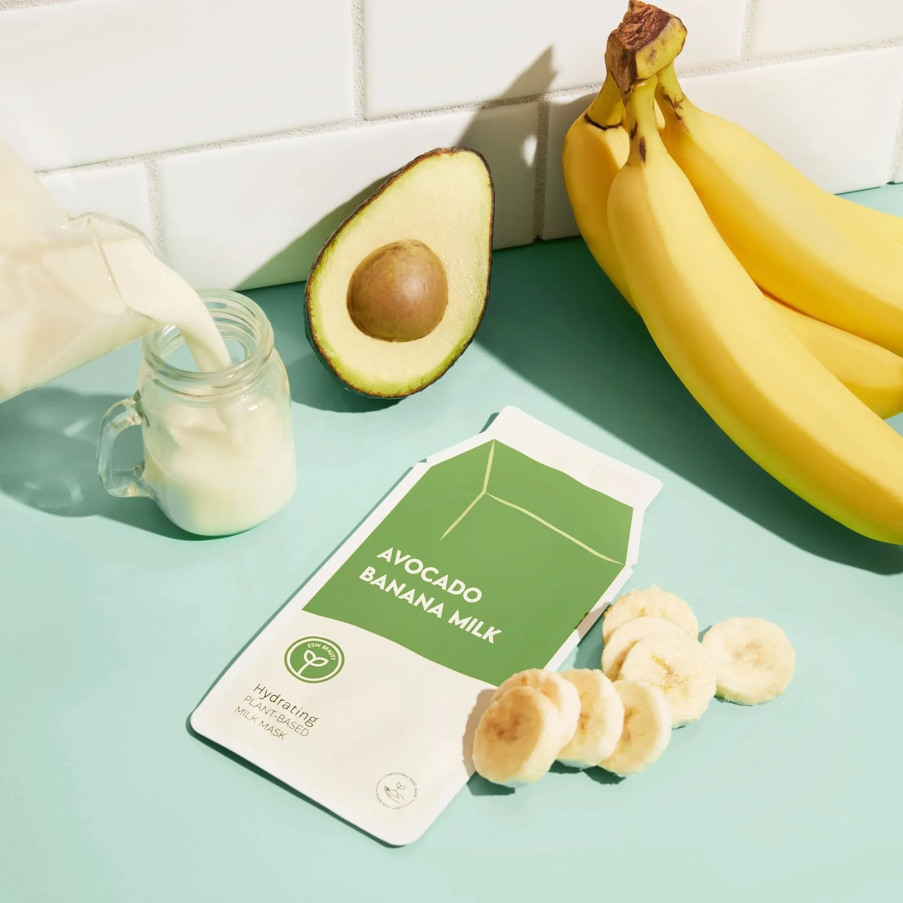 Avocado Banana Milk Hydrating Plant-Based Milk Sheet Mask