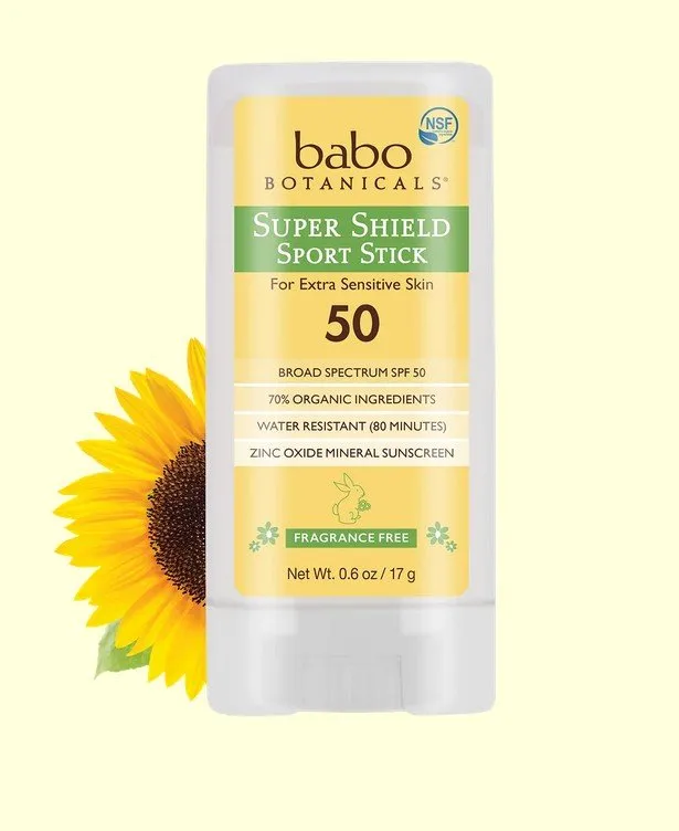 Babo Botanicals Super Shield SPF 50 Sport Stick Sunscreen for Face & Body 0.6 oz Stick