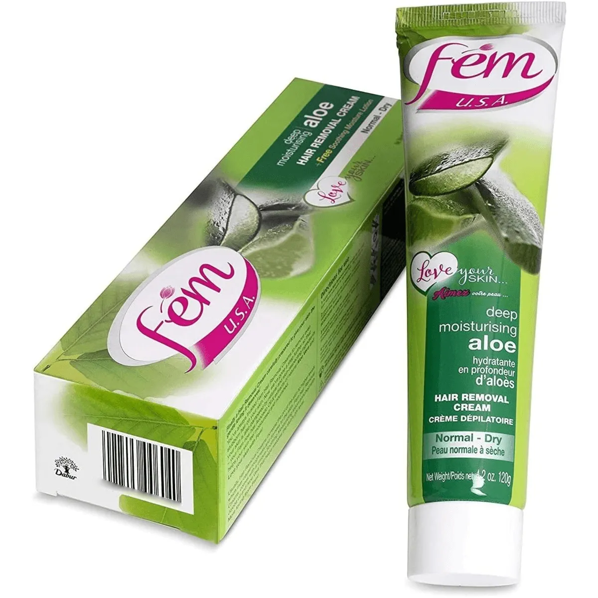 Fem USA Hair Removal Cream With Aloe Vera For Deep Moisturizing - 120g