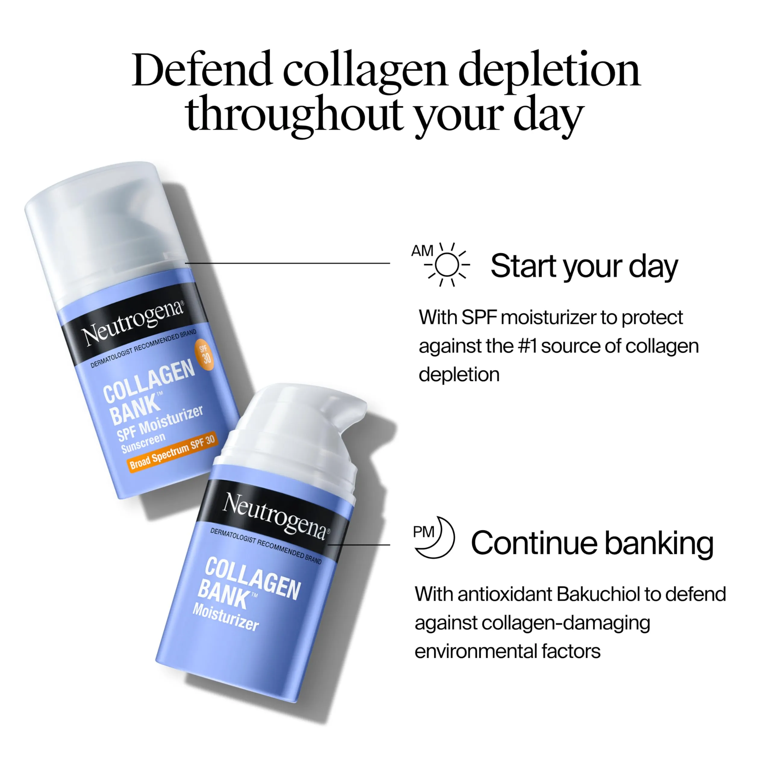 Neutrogena Collagen Bank Face Moisturizer with SPF 30 Sunscreen, Daily Anti-Aging Face & Neck Collagen Cream with Micro-Peptides & SPF to Support & Protect Skin’s Natural Collagen, 2 fl oz