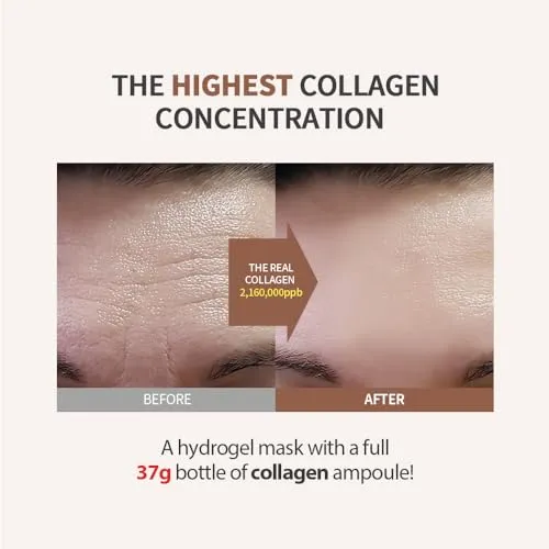 SUNGBOON EDITOR Deep Collagen Overnight Mask 37gx4ea | The real collagen 2,160,000ppb | Facial Hydrogel Masks with low molecular weight collagen for elasticity, firming, and moisturizing